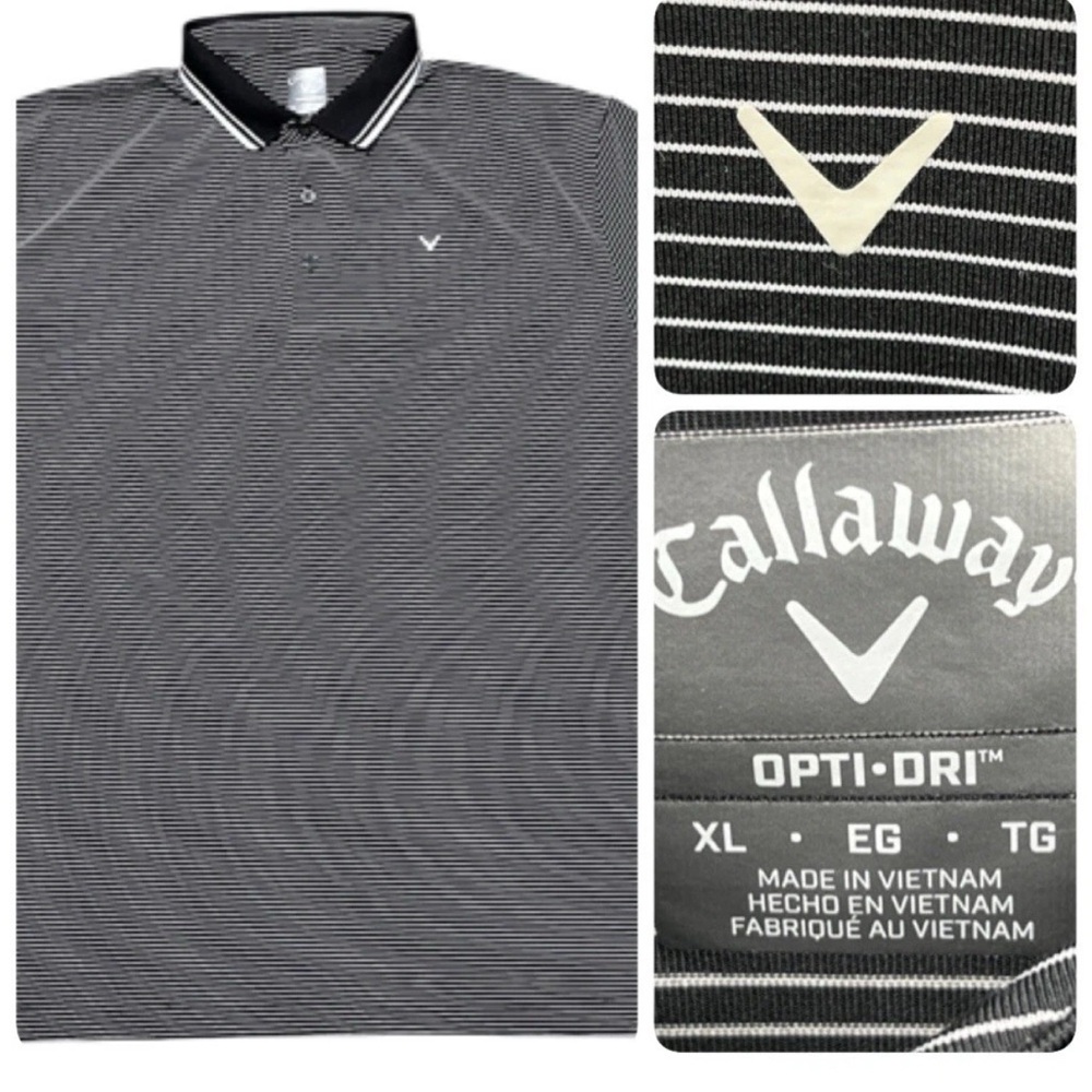 CALLAWAY Men’s Striped Opti-Dri Golf Polo Shirt Size XL